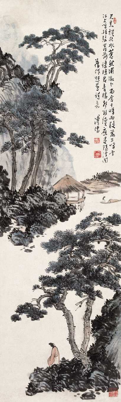 溥心畬 山水 立轴